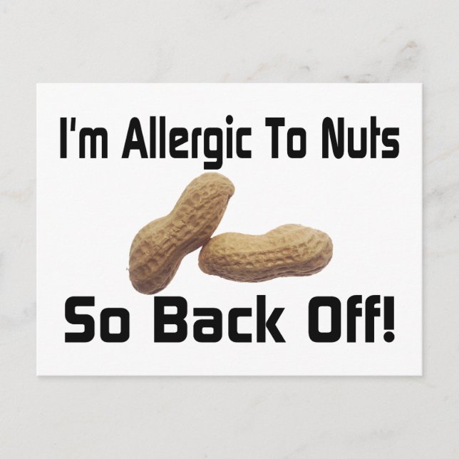 Allergic To Nuts Postcard (Front)