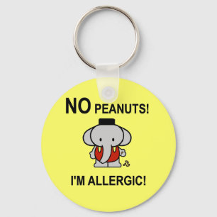 Allergic to Peanuts Key Ring