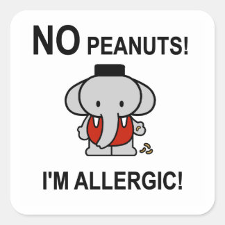 Allergic to Peanuts Square Sticker