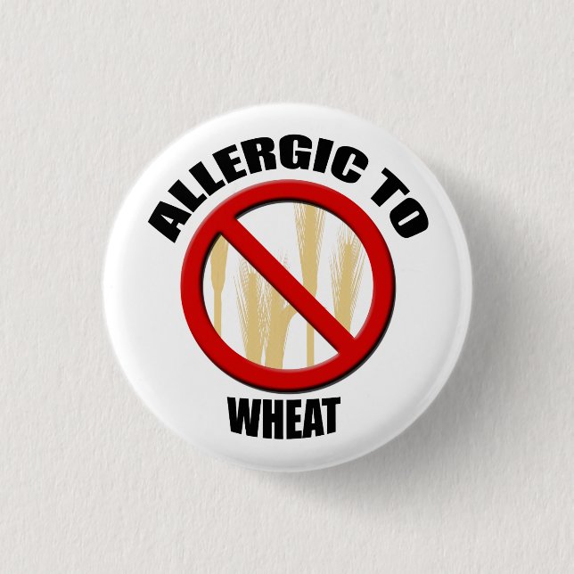 Allergic Wheat Alergy Medical Alert Warning Small 3 Cm Round Badge (Front)