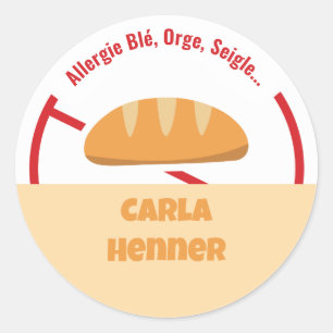 Allergie Blé Orge Seigle... Classic Round Sticker