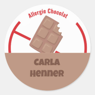 Allergie Chocolat Classic Round Sticker