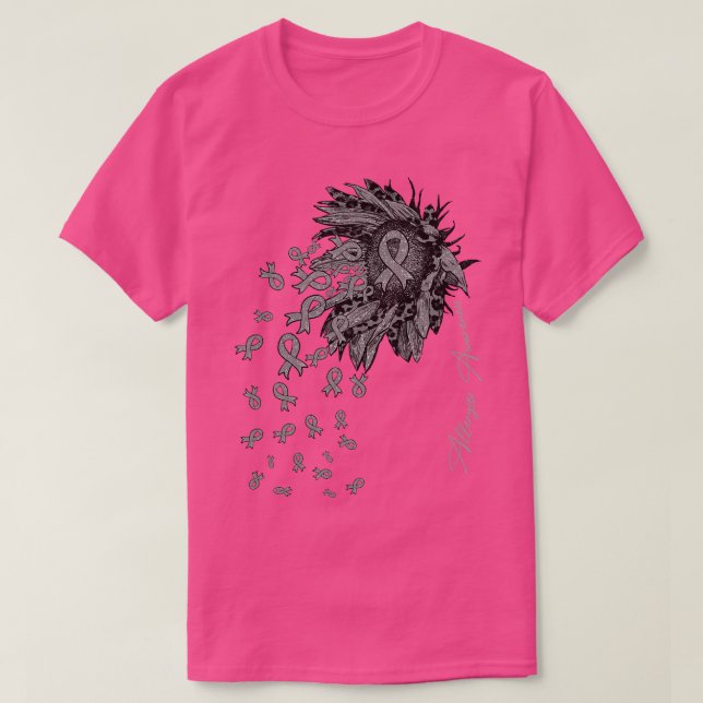 Allergies Awareness Sunflower ribbon flowers fall T-Shirt (Design Front)