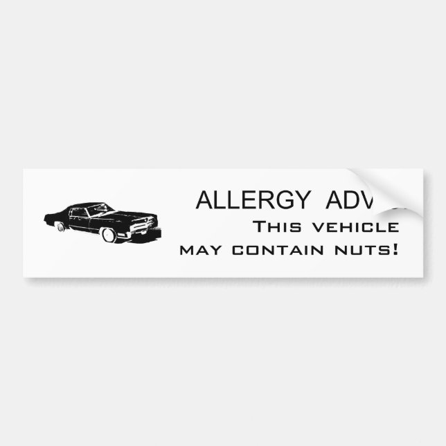 Allergy Advice Bumper Sticker (Front)