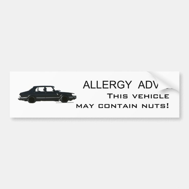 Allergy Advice Bumper Sticker (Front)