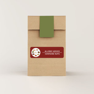 Allergy Advice Contains Nuts Product Label Sticker