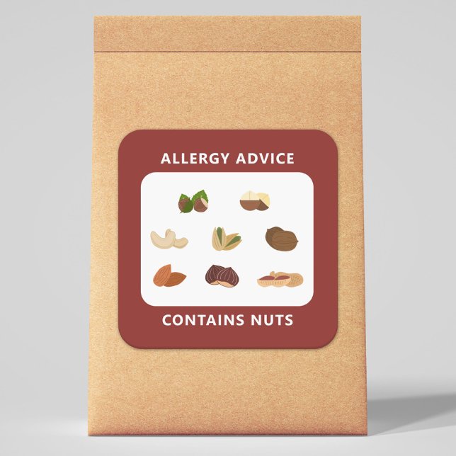 Allergy Advice - Contains Nuts Sticker (Allergy Advice - Contains Nuts Sticker)