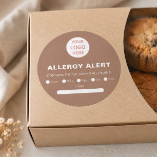 Allergy Alert Bakery Custom Logo Classic Round Sticker