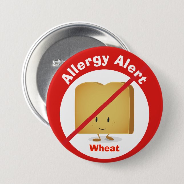 Allergy Alert Button | Wheat (Front & Back)