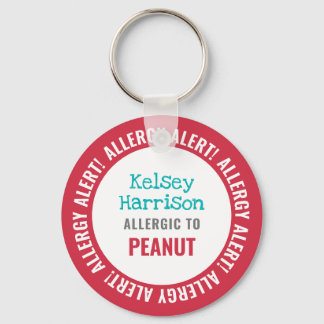 Allergy Alert Customised Kids School Key Ring
