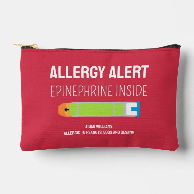 Allergy Alert Epinephrine Medication Kids Accessory Pouch (Front)