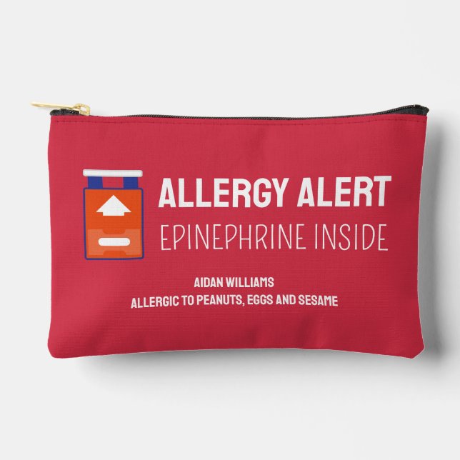 Allergy Alert Epinephrine Medication Kids Accessory Pouch (Front)