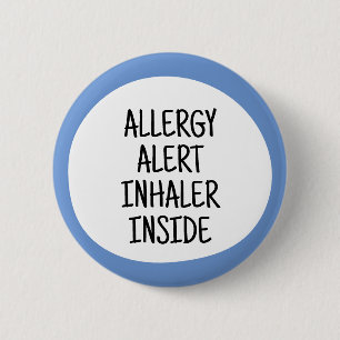 Allergy Alert Inhaler Inside 6 Cm Round Badge