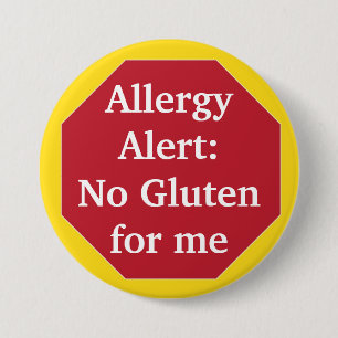 Allergy Alert:  No Gluten 7.5 Cm Round Badge