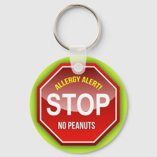 Allergy Alert : No Peanuts Please! Key Ring