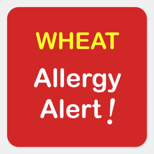 Allergy Alert - WHEAT. Square Sticker (Front)