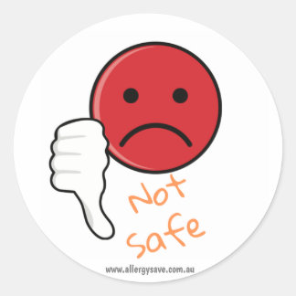 Allergy Not Safe Stickers