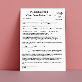 Allergy Patch Test Black Calligraphy Bold Eyelash Custom Letterhead