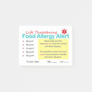 Allergy Sticky Notes