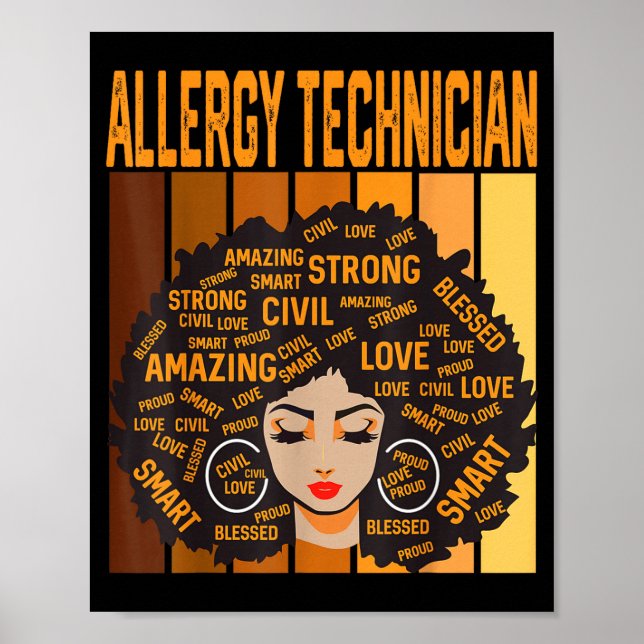 Allergy Technician Powerful Black History Month Bl Poster (Front)