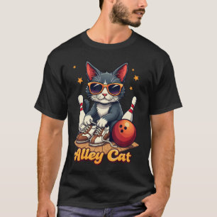Alley Cat Bowling Funny Cute Cat T-Shirt