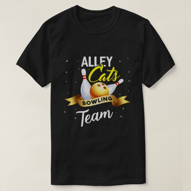 Alley Cat Bowling Shirt Funny Bowler Bowling  (Design Front)
