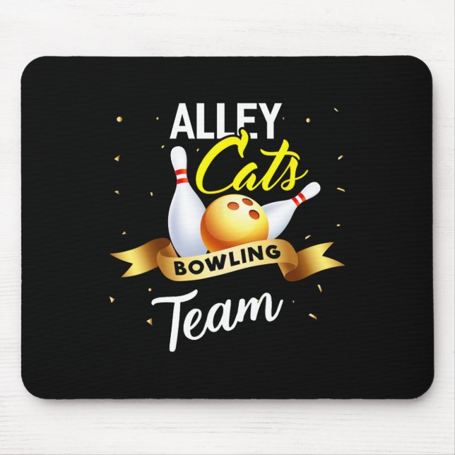 Alley Cat Bowling Shirt Funny Bowler Bowling  Mouse Pad (Front)