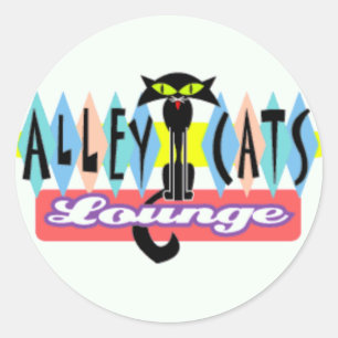 "Alley Cat Lounge" Classic Round Sticker