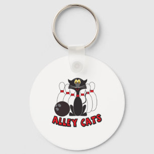 Alley Cats Bowling Pins T Shirt  Key Ring