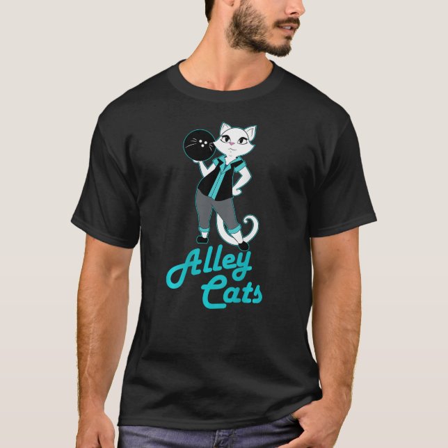 Alley Cats Bowling Team Ladies T-Shirt (Front)