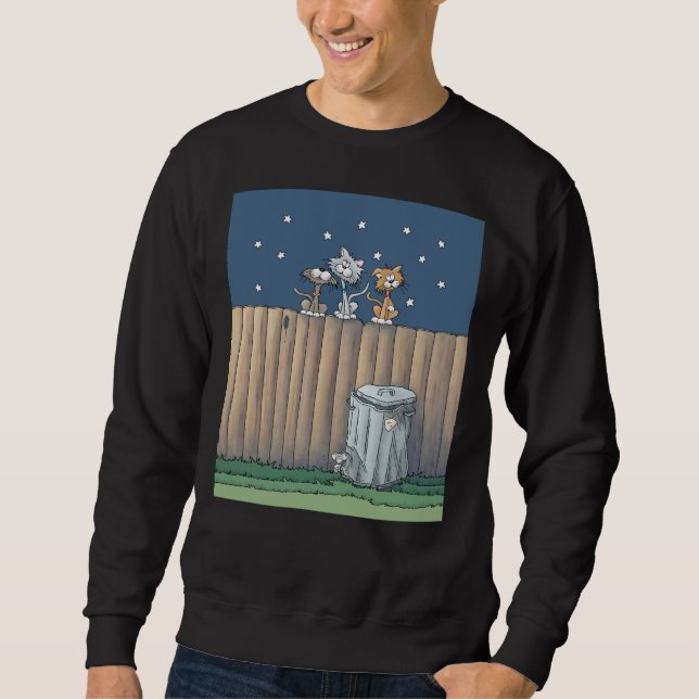 Alley Cats on a fence   Sweatshirt (Front)