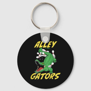 Alley Gators Bowling Team Byckside Print Alligator Key Ring