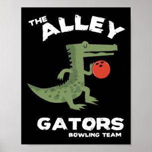 Alley Gators Bowling Team Design  Poster