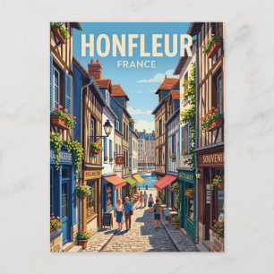 Alley in Honfleur Old Town France Postcard