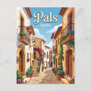 Alley in Pals Spain Postcard