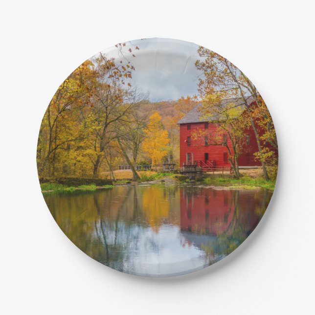 Alley Mill And Spring Paper Plate (Front)