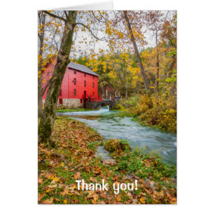 Alley Mill In Autumn Thank You Card