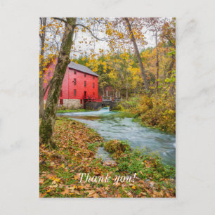 Alley Mill In Autumn Thank You Post Card