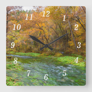 Alley Spring Autumn Water Wall Clock