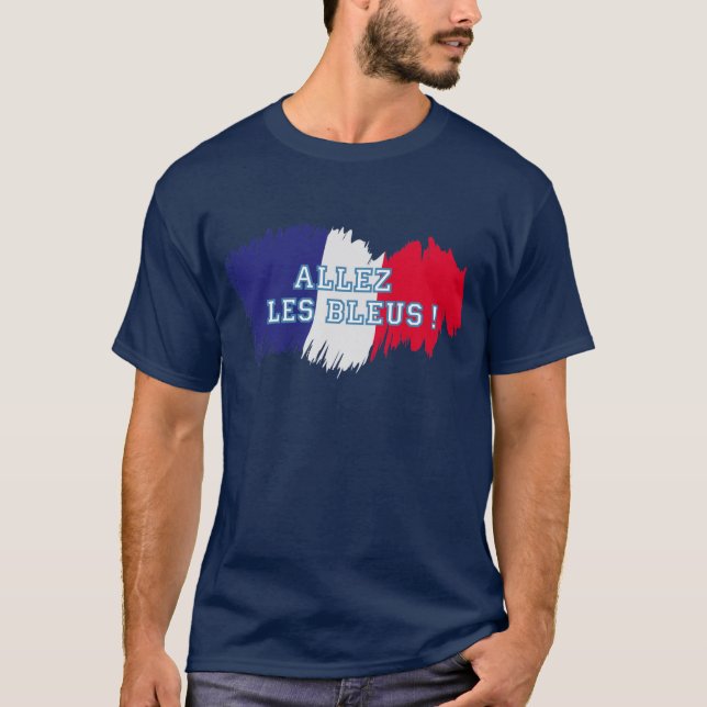 "Allez les Bleus" French Soccer Team Supporter T-Shirt (Front)