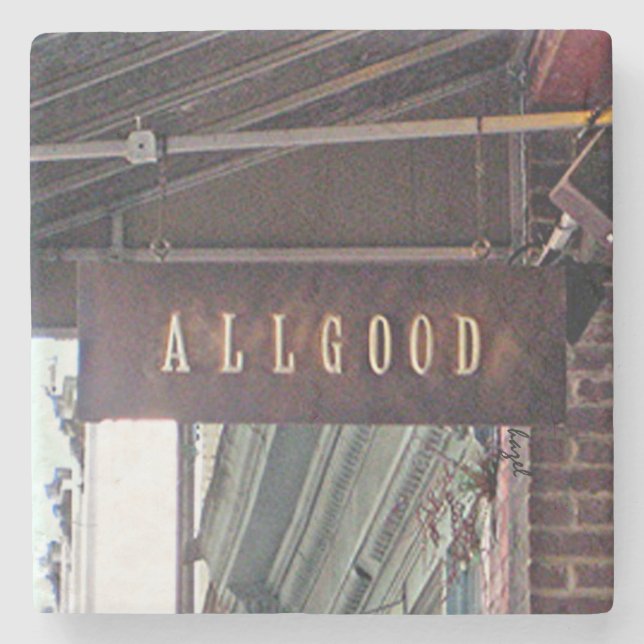 Allgood Lounge, Athens, Georgia Marble Coaster.UGA Stone Coaster (Front)