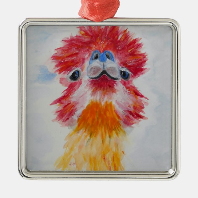 Allie Alpaca Metal Tree Decoration (Front)