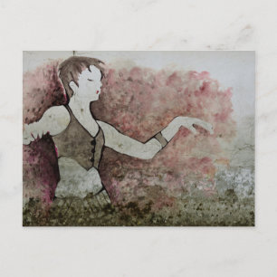 Allie Cat Grunge Tribal Belly Dancer Postcard