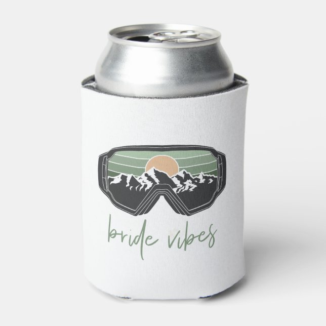 ALLIE Sage Ski Snowboarding Mountain Bride Vibes Can Cooler (Can Front)