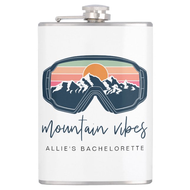 ALLIE Ski Snowboarding Goggle Mountain Vibes Hip Flask (Front)