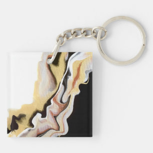 Alligare Golden Abstract Acrylic Fluid Art Key Ring