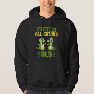 Alligator 2nd Birthday Crocodile This Many Alligat Hoodie