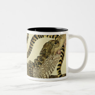 Alligator and Snake, 1730 (coloured engraving) Two-Tone Coffee Mug