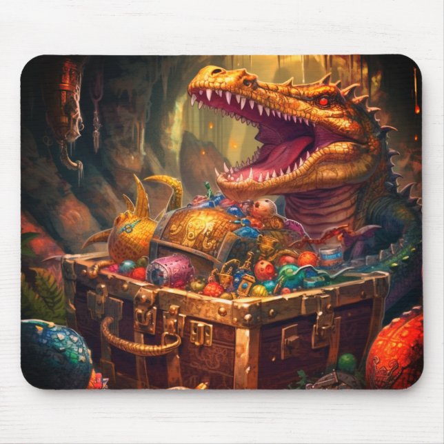 Alligator and Treasure  Mouse Pad (Front)