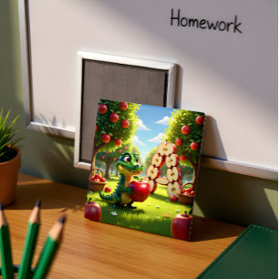 Alligator Andy – Kids Art Magnet - Apple